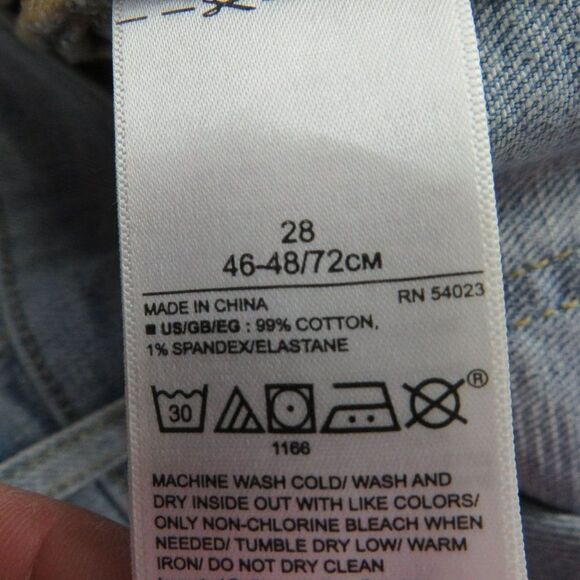 GAP Denim Skirt Women's Size 28 Raw Hem Light Wash Blue Mid Length - Picture 5 of 9